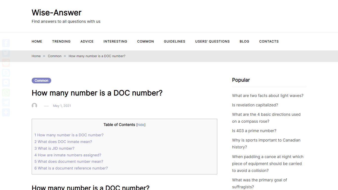 How many number is a DOC number? – Wise-Answer